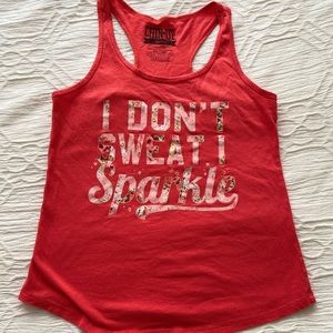 Chin-Up “I Don’t Sweat I Sparkle” Athletic Tank